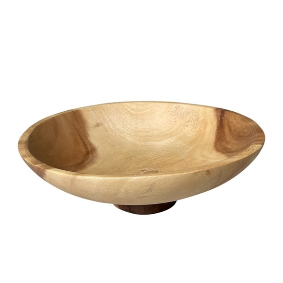 HANDMADE Large Wooden Footed Bowl - Picture 8 of 13